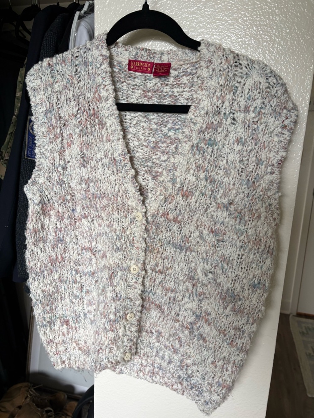 Harrington Speckled Cream Knit Button-Front Sweater Vest